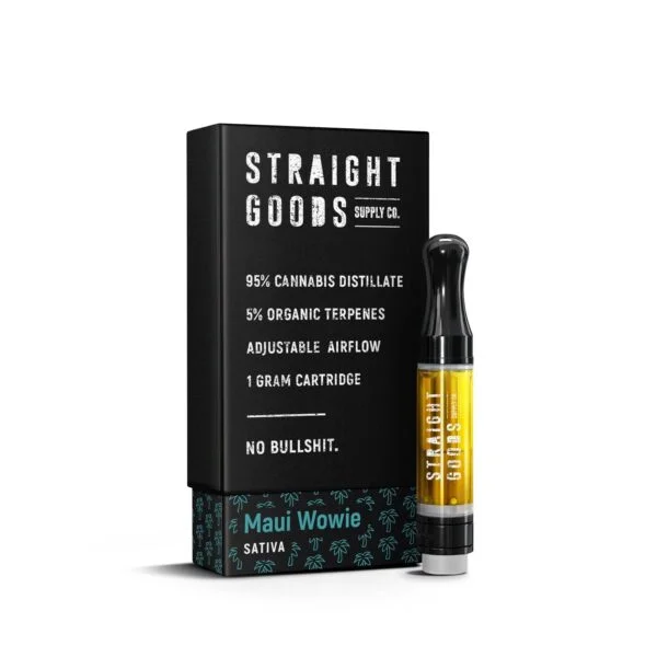 THC-Cartridge_-Straight-Goods-1gram-510-THC-Cart-Maui-Wowie THC Cartridge – Straight Goods 1gram 510 THC - Image 1