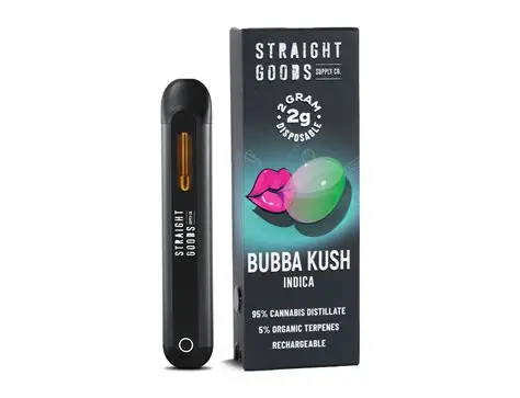 THC-Vape-Pen-Straight-Goods-2gram-Disposable-Bubba-Kush THC Vape Pen – Straight Goods 2gram Disposable – Bubba Kush - Image 1